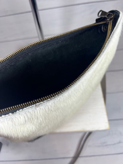 Black & White Hair on Hide/Leather Crossbody