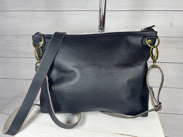 Black & White Hair on Hide/Leather Crossbody