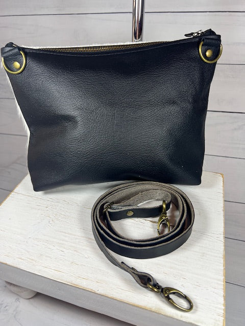Black & White Hair on Hide/Leather Crossbody