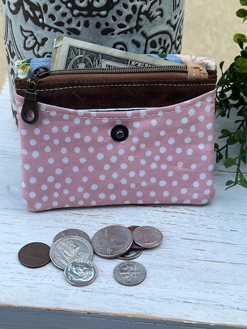 Minimalist Wallet Pattern - Small Size Blue Floral