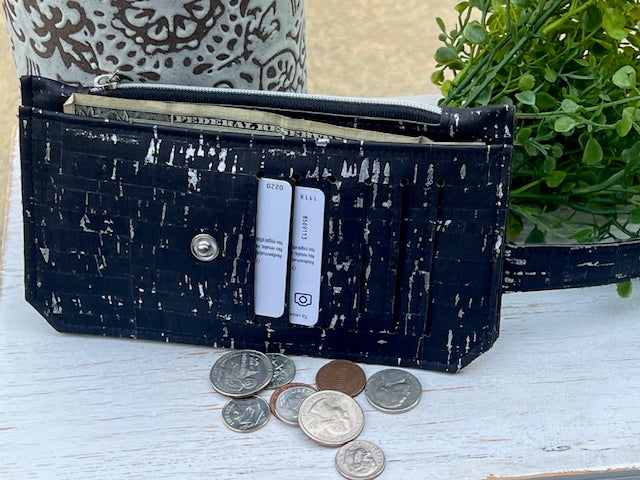Purse Pal Wallet Black Cork