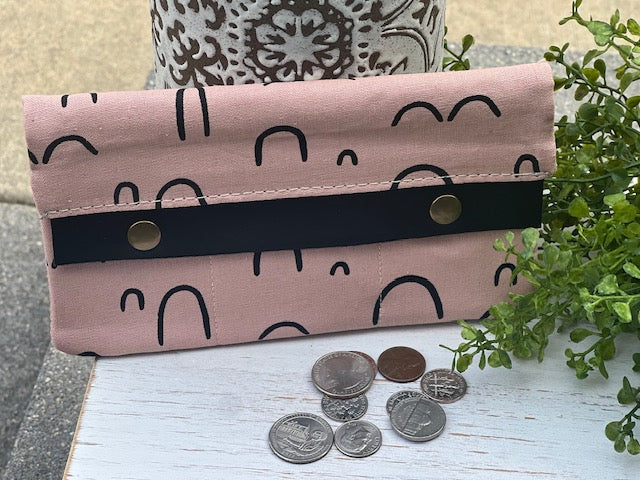 Minimalist Wallet- Full Size Pink Arc