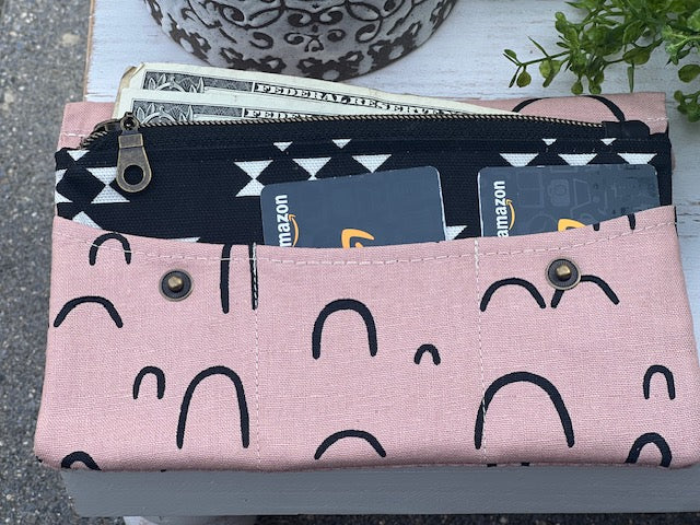 Minimalist Wallet- Full Size Pink Arc