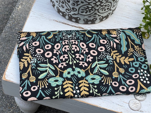 Minimalist Wallet- Full Size Blue Floral