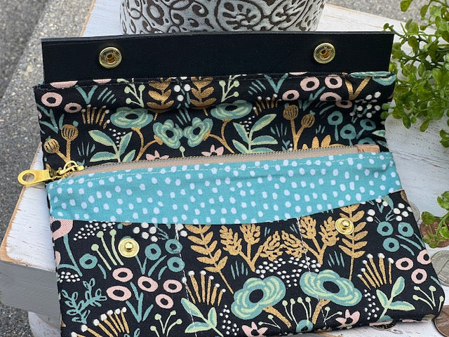 Minimalist Wallet- Full Size Blue Floral