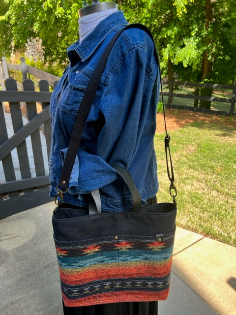 The Cooper - Desert Sunset - Melinda Pattern - Southwest - Leather & Cotton Handles/Straps - Canvas -