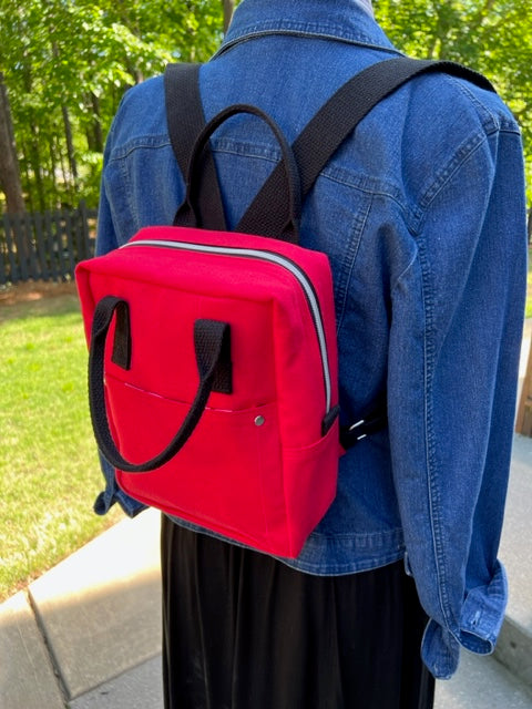 The Poppie - Explorer - Backpack - Red/Black - Canvas - Collegiate - College Fan