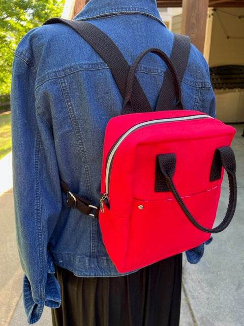 The Poppie - Explorer - Backpack - Red/Black - Canvas - Collegiate - College Fan