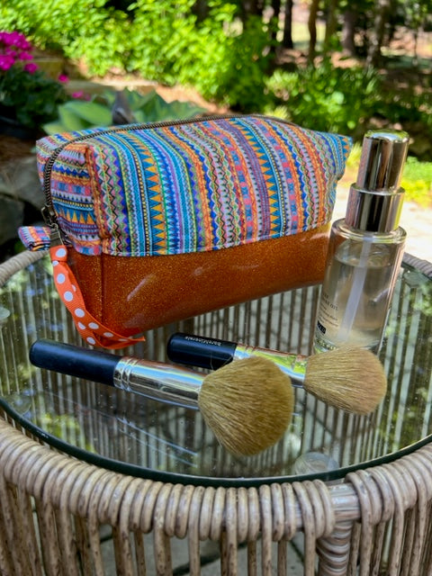 Dopp Kit - Orange Blue Green Gold Design Pattern