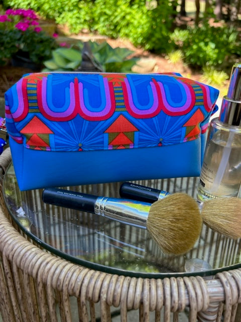 Dopp Kit - Royal Blue, Red, Purple Art Deco Print