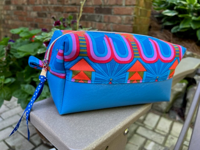 Dopp Kit - Royal Blue, Red, Purple Art Deco Print