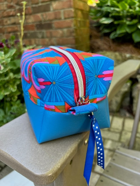 Dopp Kit - Royal Blue, Red, Purple Art Deco Print
