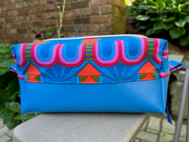 Dopp Kit - Royal Blue, Red, Purple Art Deco Print