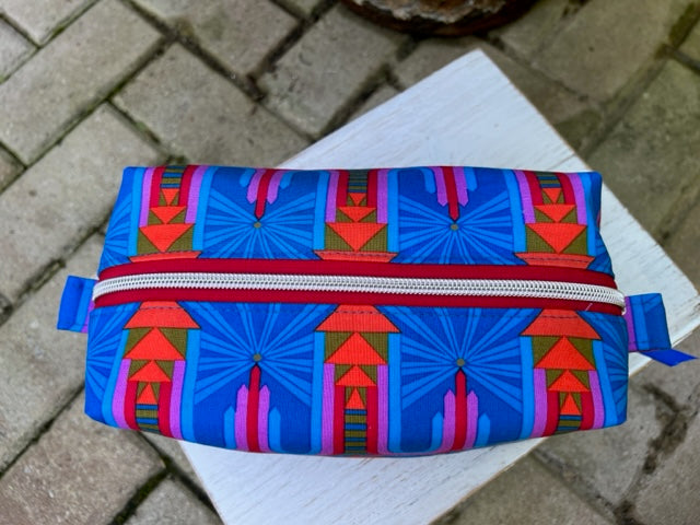 Dopp Kit - Royal Blue, Red, Purple Art Deco Print