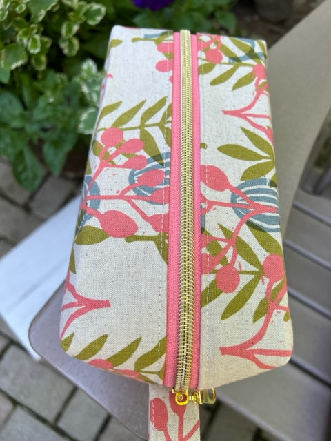 Dopp Kit - Peach/Blue/Green Art Deco Floral
