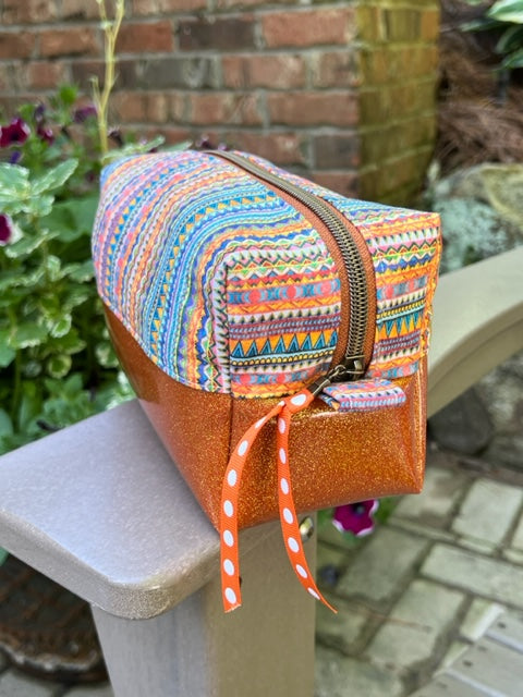 Dopp Kit - Orange Blue Green Gold Design Pattern
