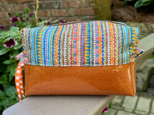 Dopp Kit - Orange Blue Green Gold Design Pattern