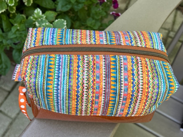 Dopp Kit - Orange Blue Green Gold Design Pattern