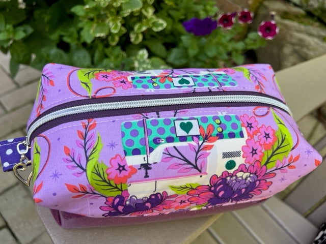 Dopp Kit - Sewing Machine Image Design in Purples