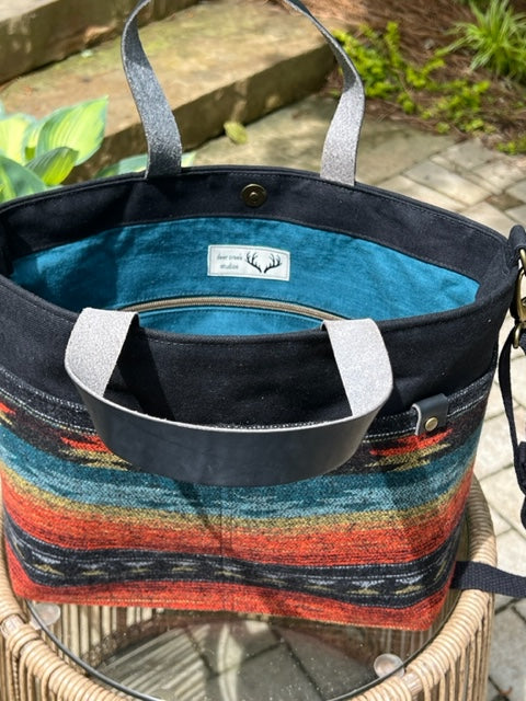 The Cooper - Desert Sunset - Melinda Pattern - Southwest - Leather & Cotton Handles/Straps - Canvas -
