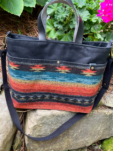 The Cooper - Desert Sunset - Melinda Pattern - Southwest - Leather & Cotton Handles/Straps - Canvas -