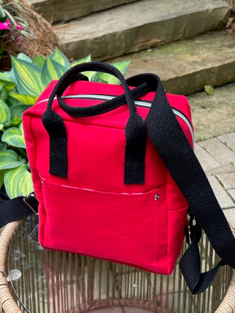 The Poppie - Explorer - Backpack - Red/Black - Canvas - Collegiate - College Fan