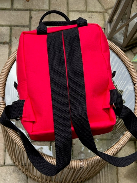 The Poppie - Explorer - Backpack - Red/Black - Canvas - Collegiate - College Fan