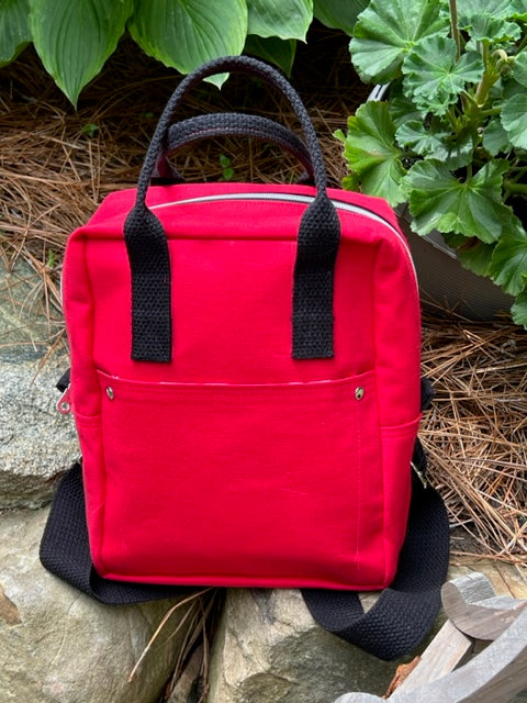 The Poppie - Explorer - Backpack - Red/Black - Canvas - Collegiate - College Fan