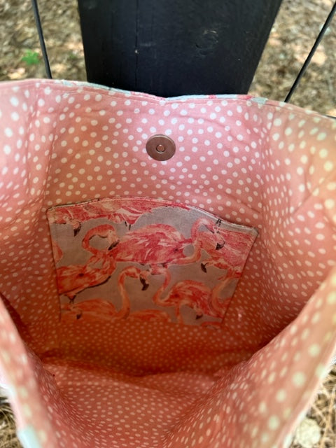 The GiGi - Flamingo Fiesta - Hobo Bag - Boho - Cotton Fabric