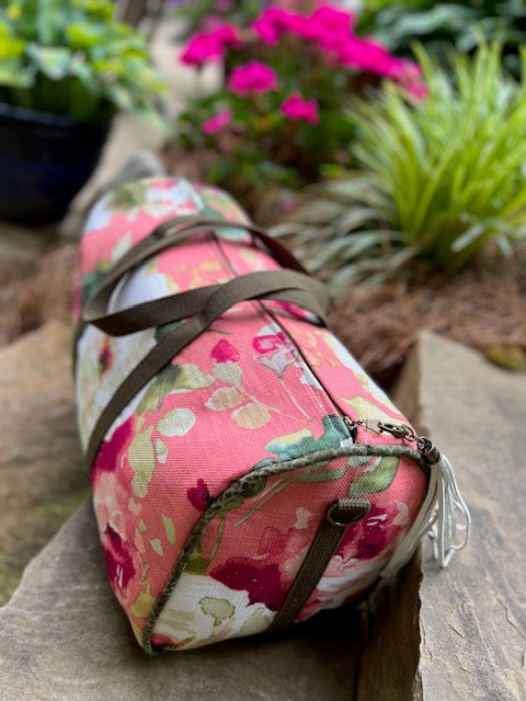 Dallas Duffel - Rose & Olive Duffel Bag - Travel Bag - Overnight Bag - Floral