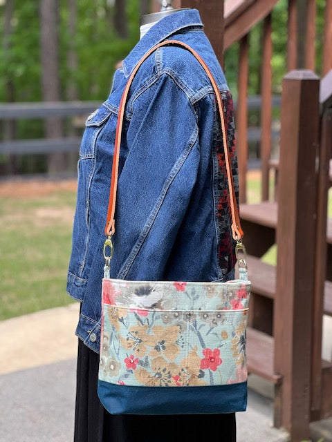 Vera Slouch Bag - Blue Floral Handbag