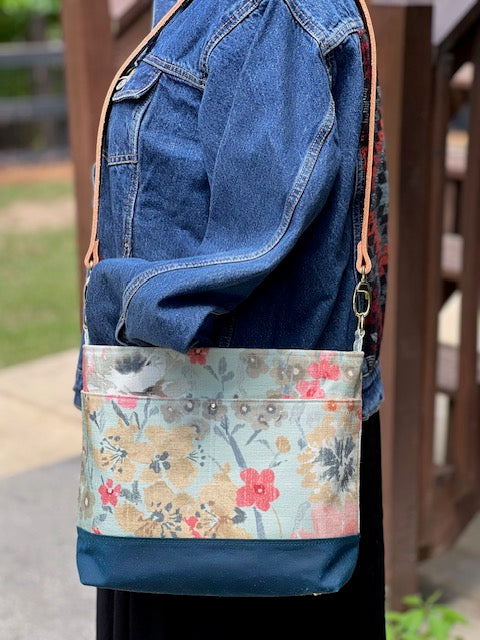 Vera Slouch Bag - Blue Floral Handbag