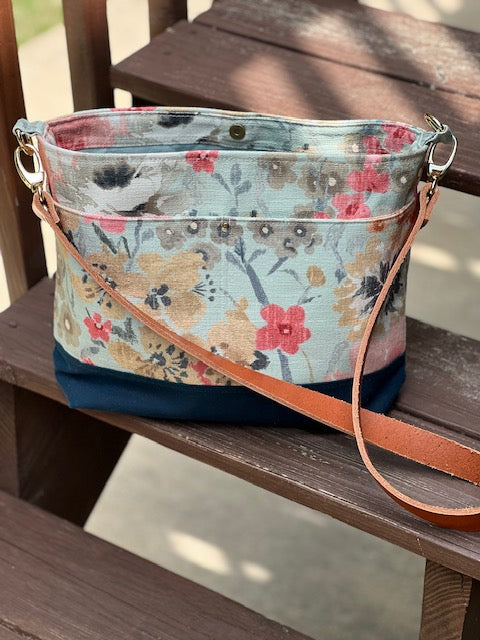 Vera Slouch Bag - Blue Floral Handbag