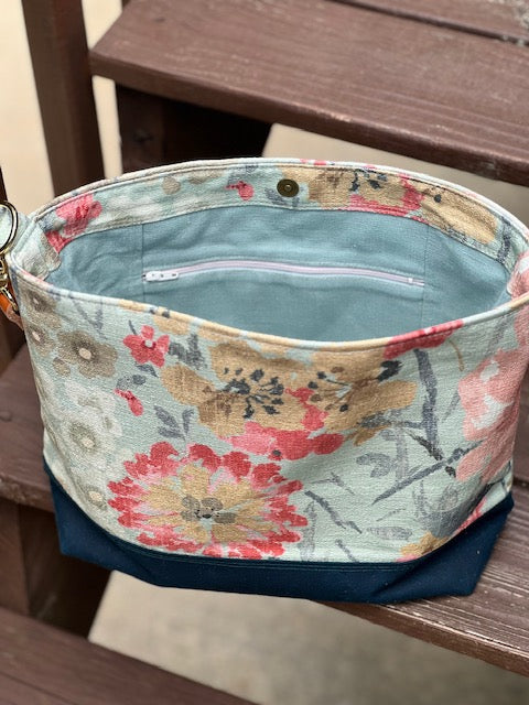 Vera Slouch Bag - Blue Floral Handbag