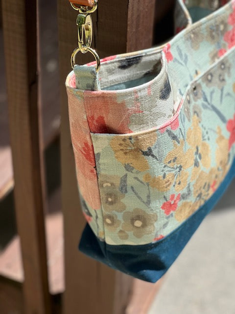 Vera Slouch Bag - Blue Floral Handbag