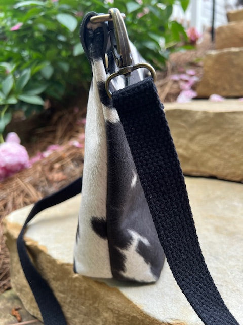 Crossbody - Black Faux Cowhide