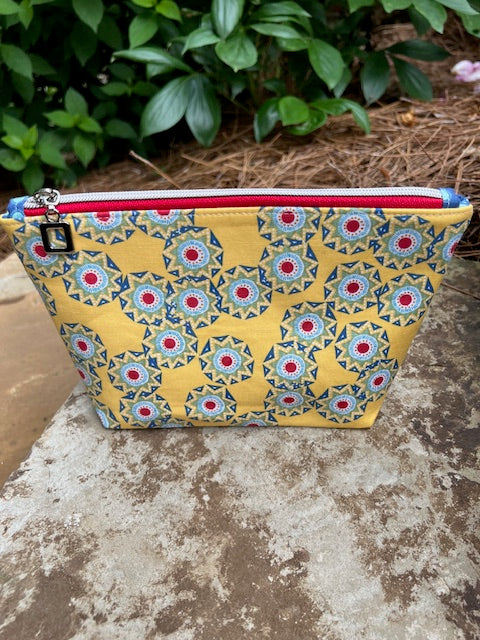 Yellow Aztec Inspired Zipper Pouch