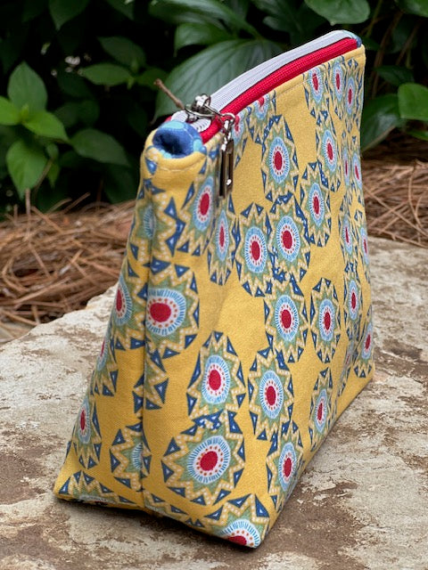 Yellow Aztec Inspired Zipper Pouch