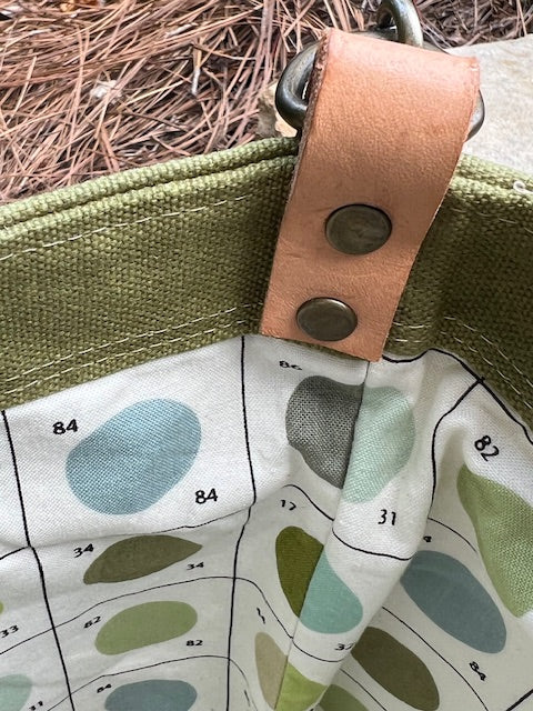 Green Wax Canvas Handbag