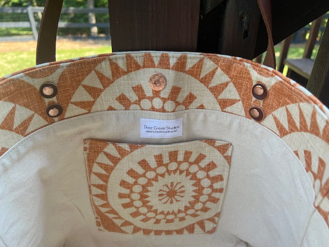 Market Tote- Clay Aztec Pattern