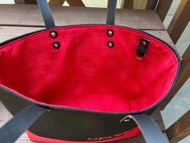 Ashford Tote- Black/Red/Georgia