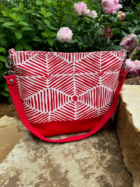 Red Geometric Tote