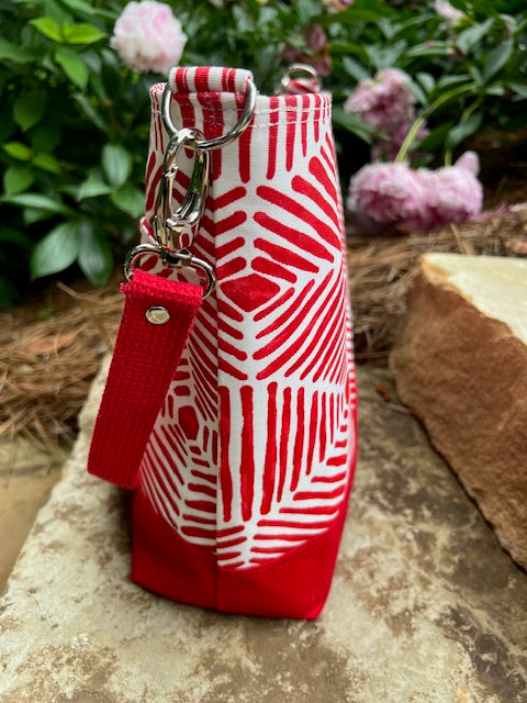 Red Geometric Tote