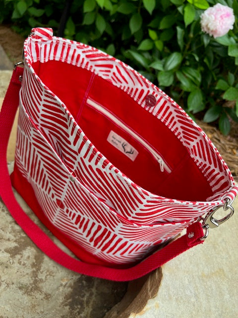Red Geometric Tote