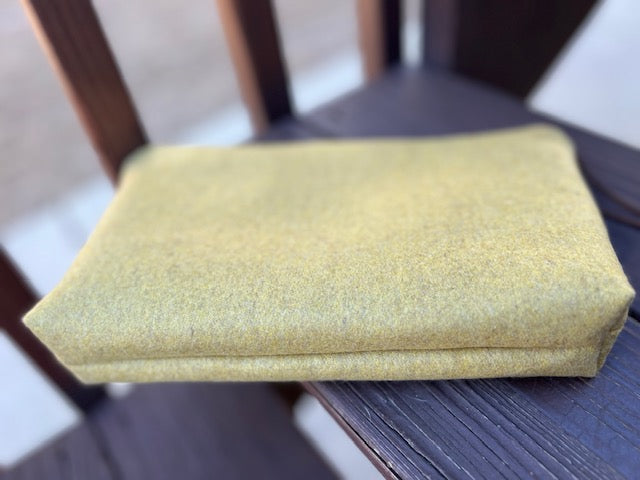 Yellow Wool Zipper Pouch - Essentials - Travel - Gift Idea