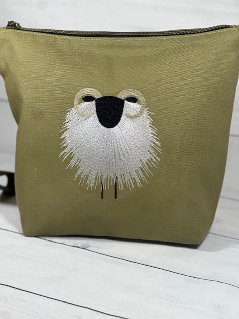 Olive Green Project Bag with Zipper Pull (Copy)